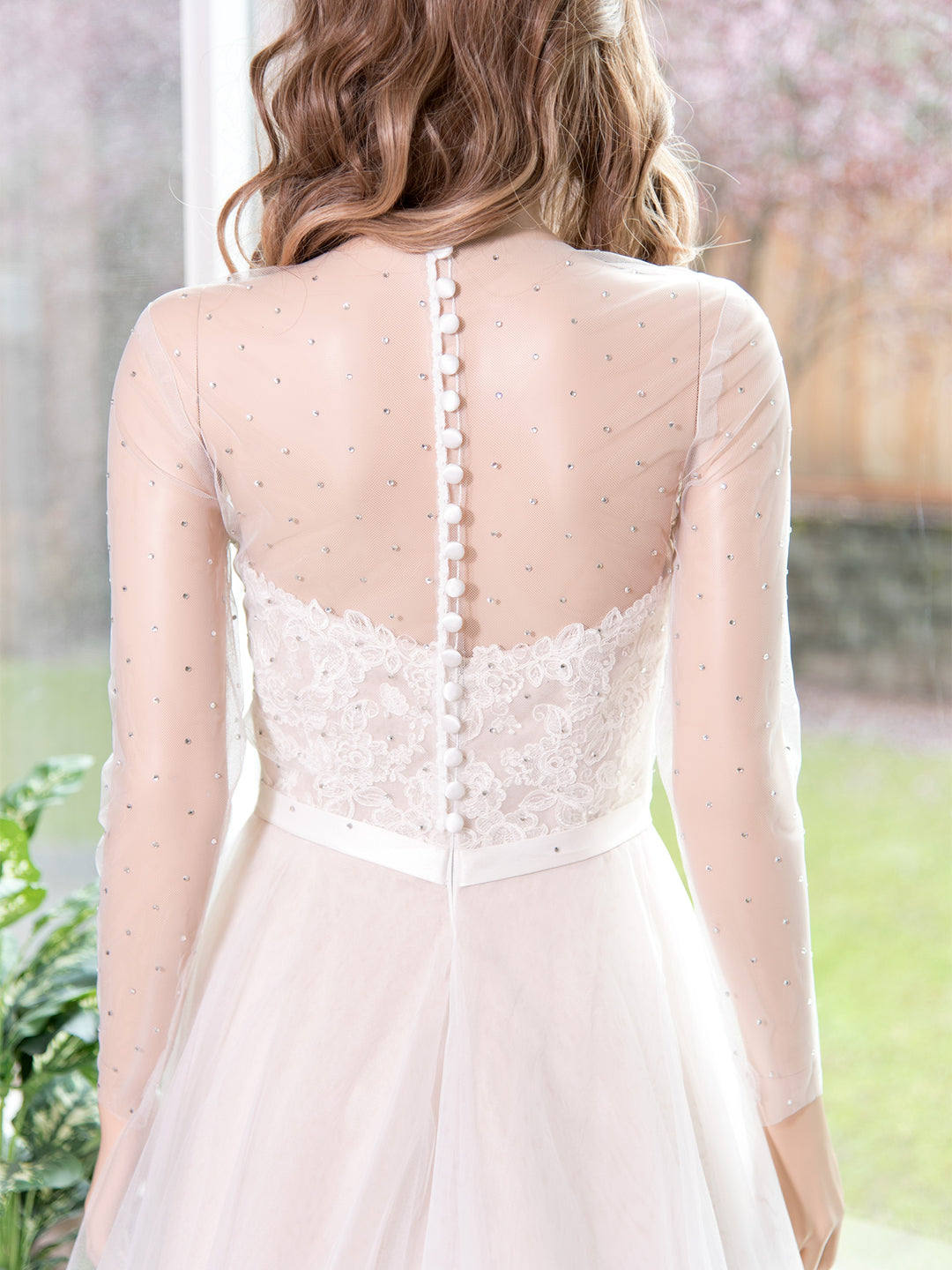 Rhinestone long sleeve wedding dress topper – Tulip Bridal