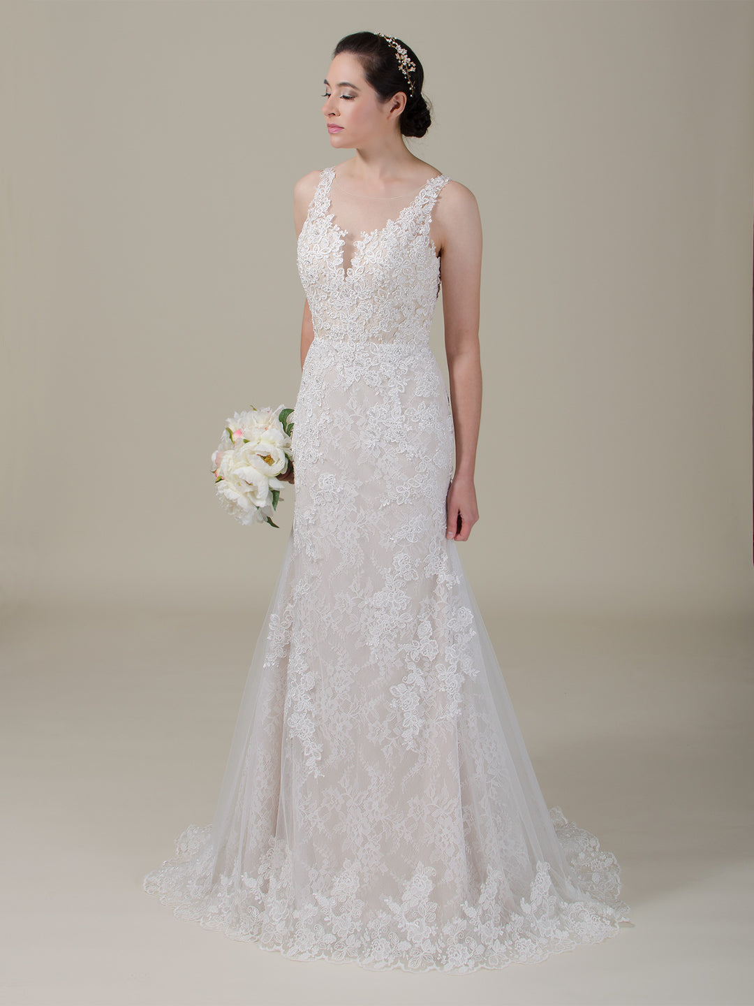 Fit and Flare Lace Wedding Dress, 6 Weeks / 14 Fit and Flare Lace Wedding Dress, 6 Weeks / 14