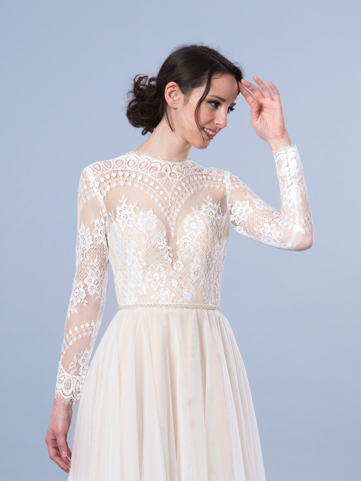 Long sleeve lace wedding dress