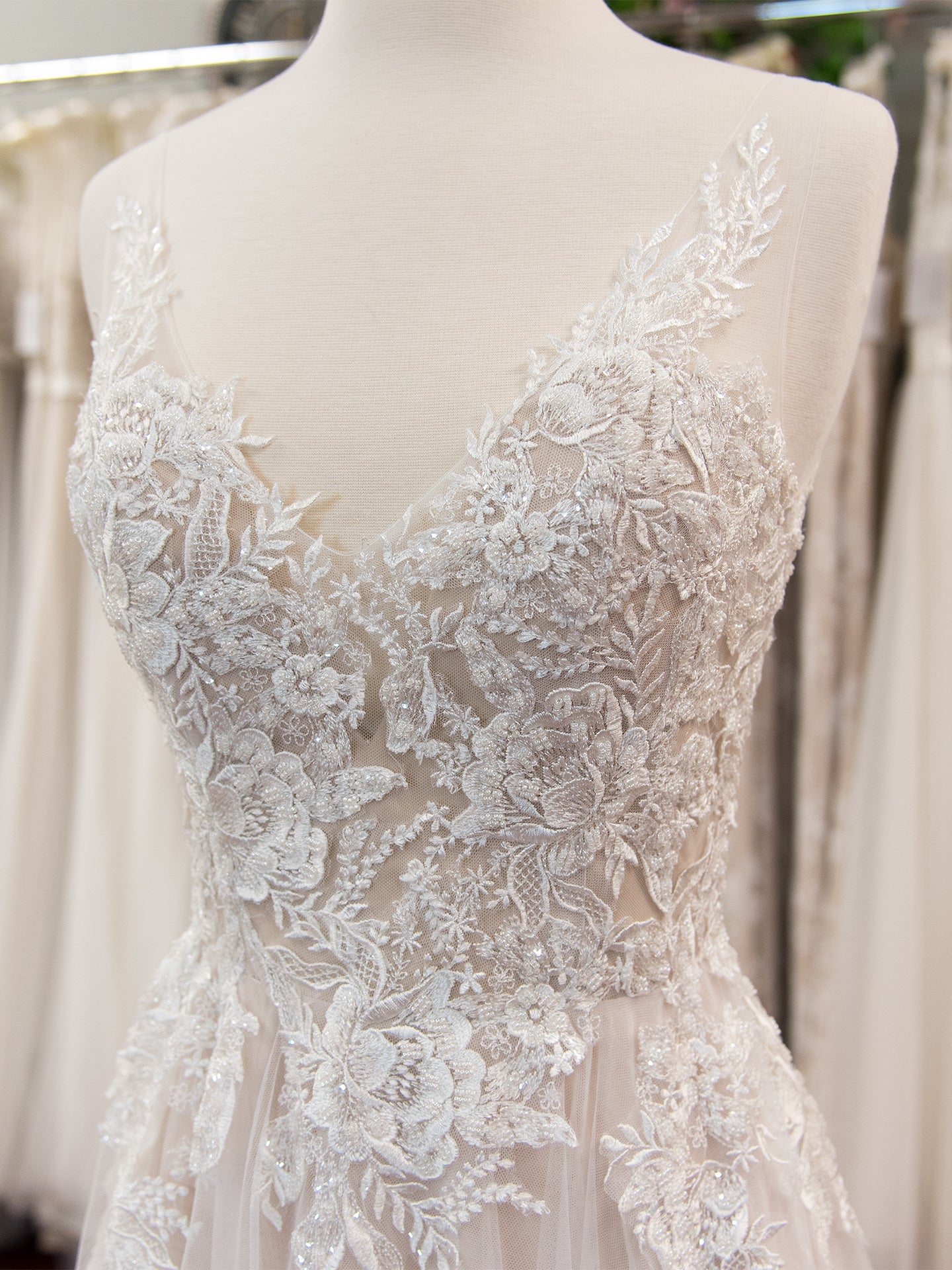 Beaded lace wedding dress 4075 – Tulip Bridal