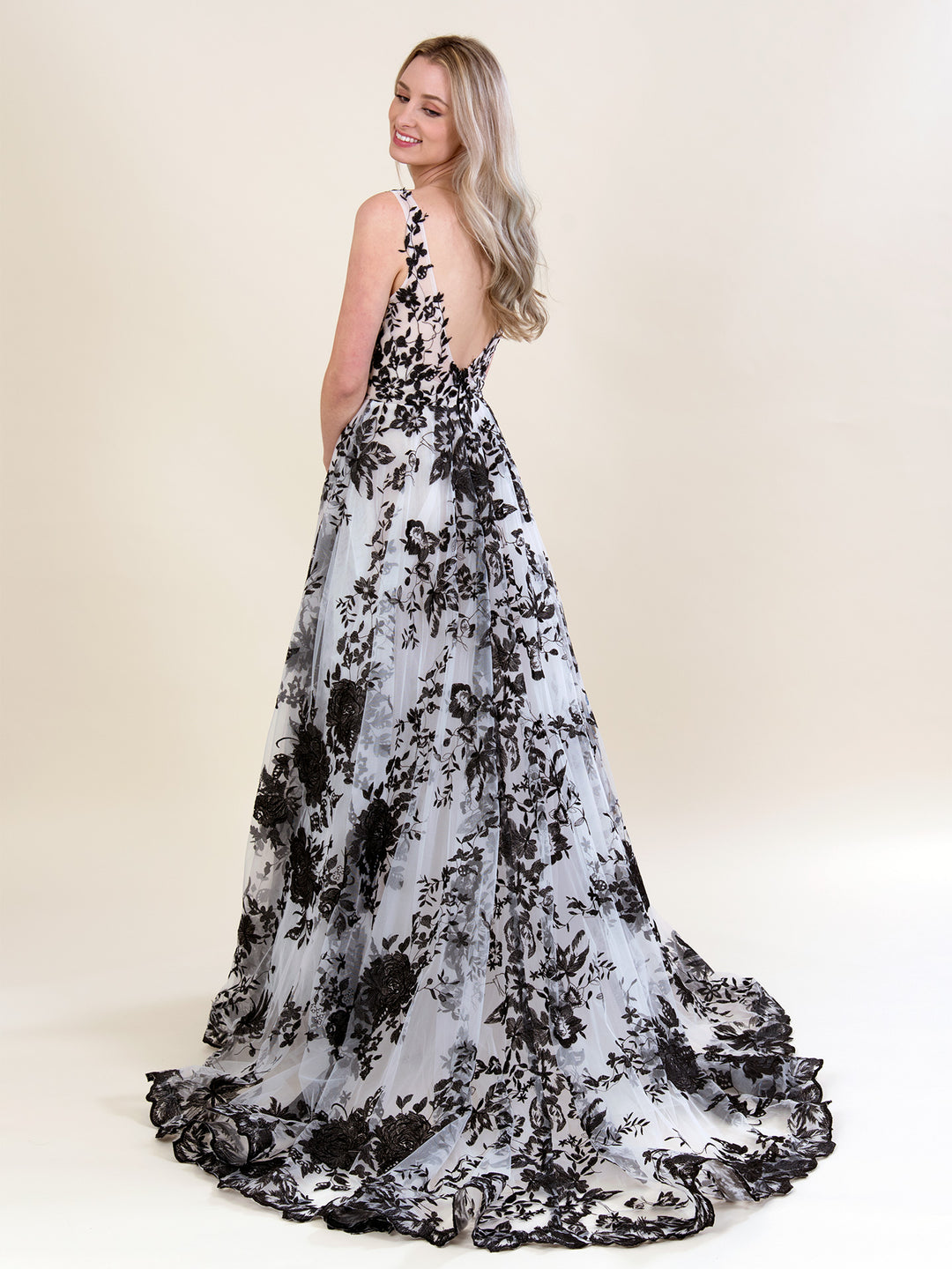 Black lace wedding dress