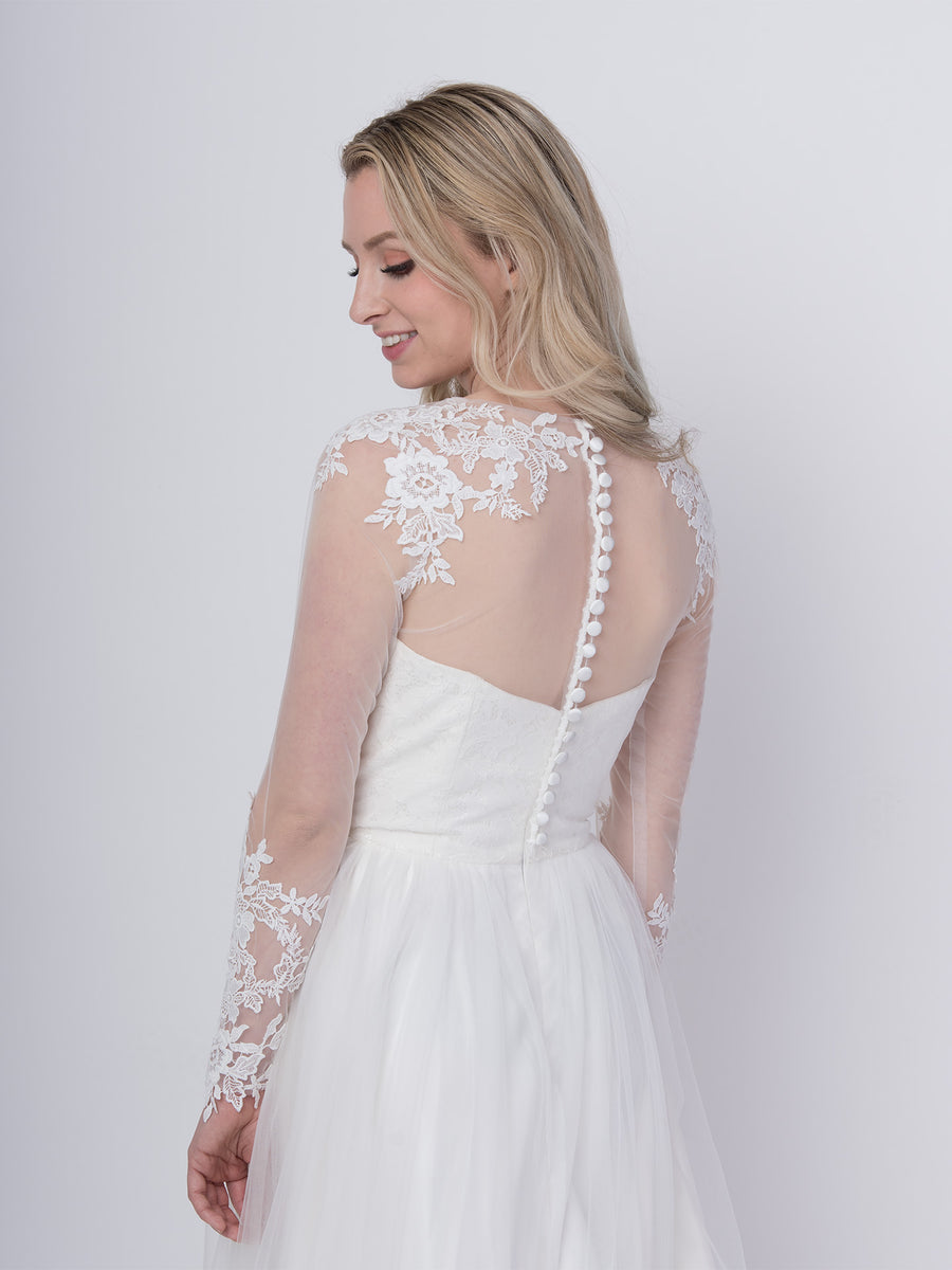 wedding dress topper, lace top for wedding dress – Tulip Bridal