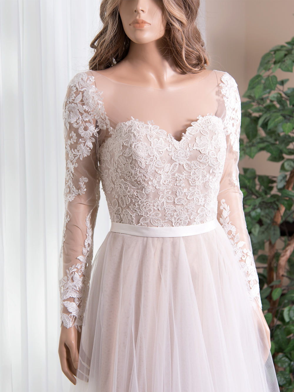 V back long sleeve wedding dress topper – Tulip Bridal