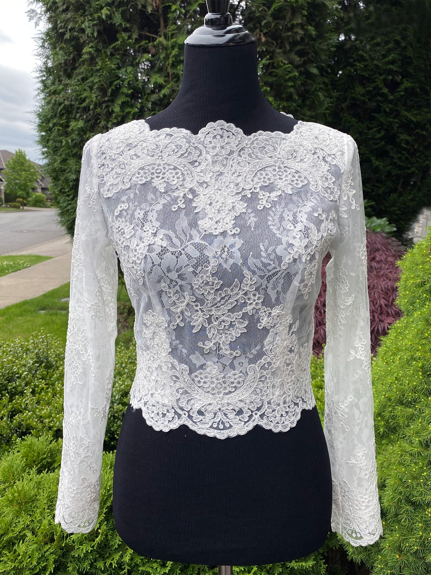 Double layer long sleeve wedding dress topper