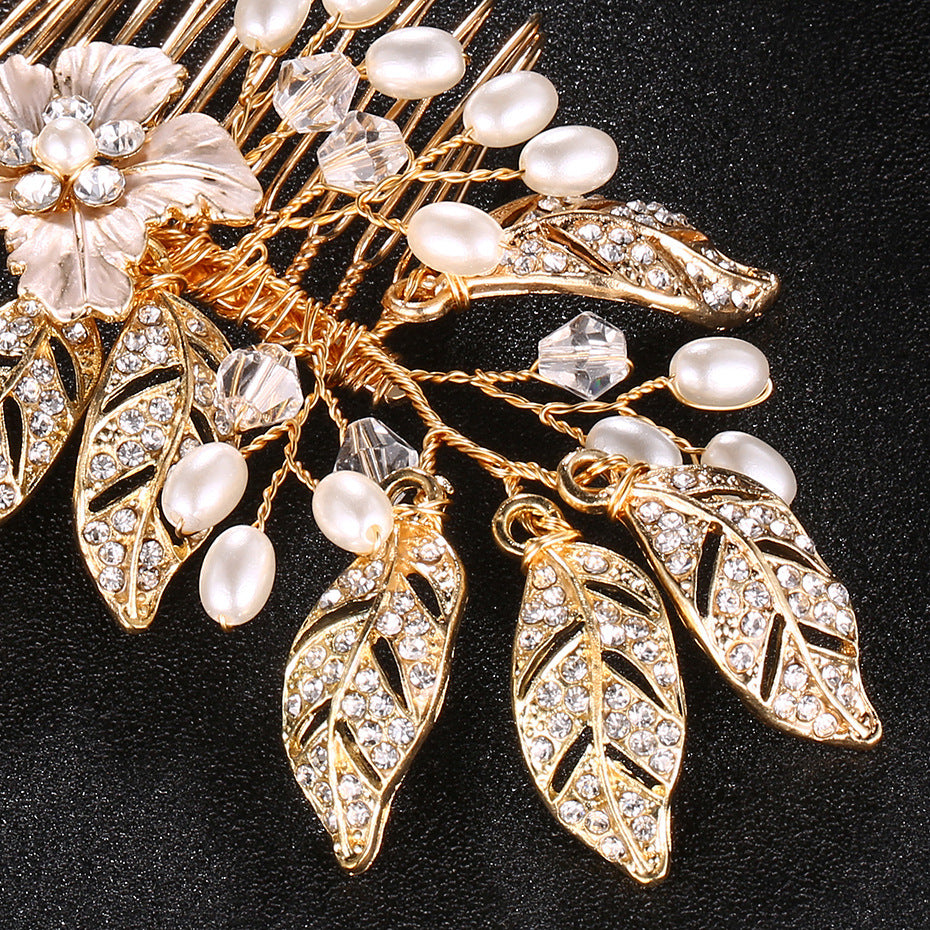 Golden Rhinestone Hair Comb HC002