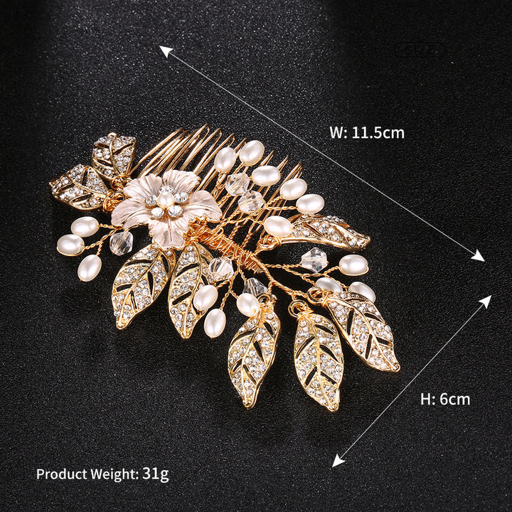 Golden Rhinestone Hair Comb HC002