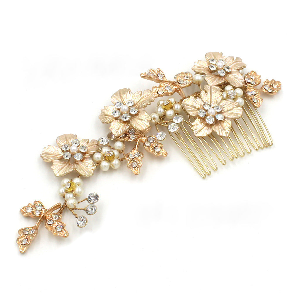 Rhinestone and Pearl Hair Comb HC004