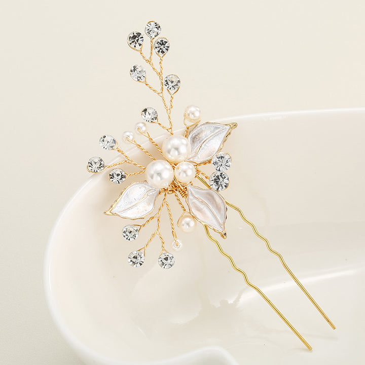 Rhinestone and Pearl Hair Pins HP001 (pair of 2)