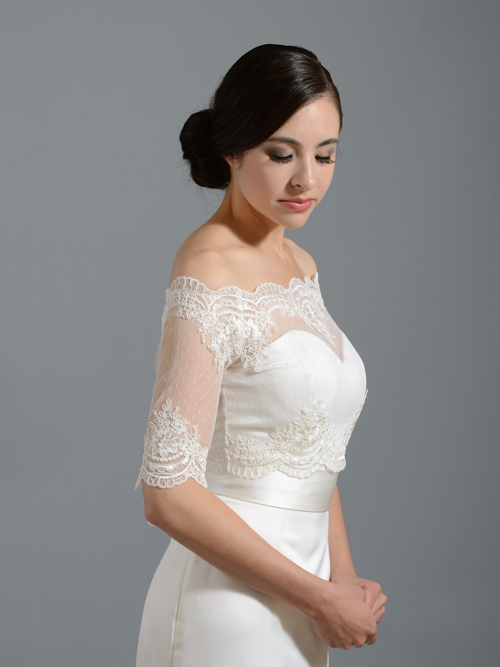 Off-Shoulder Lace Bolero Wedding jacket wedding dress topper