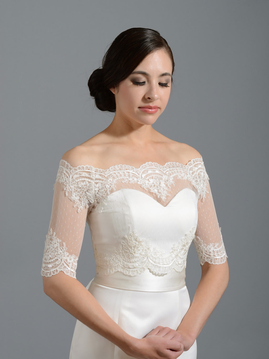 Off Shoulder Lace Bolero Wedding jacket wedding dress topper