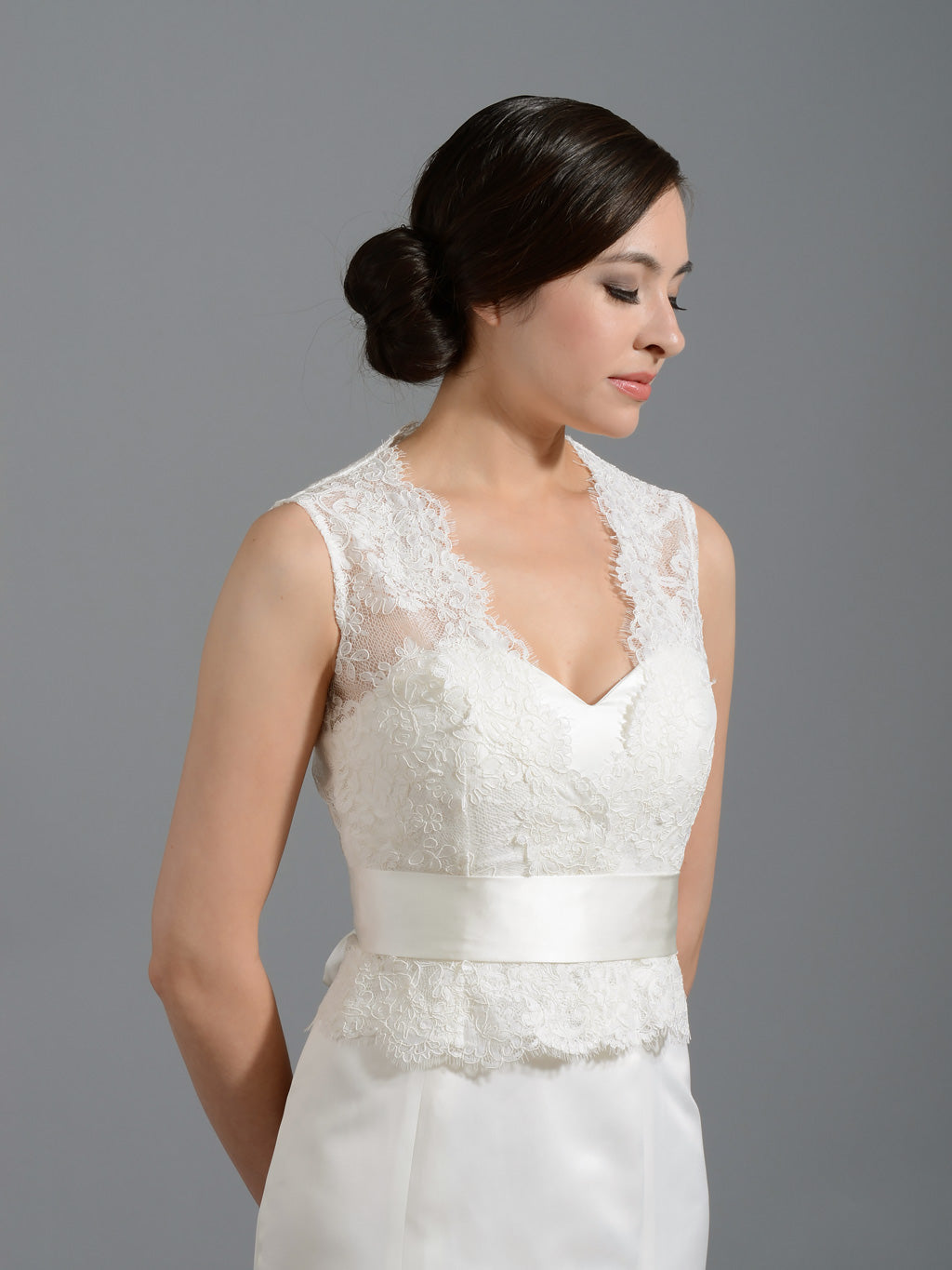 Front open Ivory Lace jacket Bridal Bolero